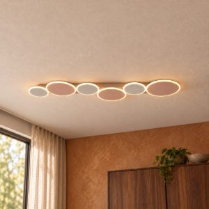 Plafoniera led 34w cct 2700k 6500k con telecomando caffe beige caldo a dischi sovrapposti