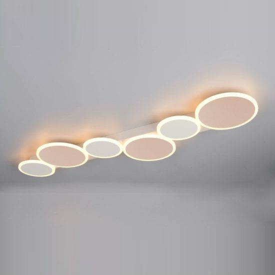 Plafoniera led 34w cct 2700k 6500k con telecomando caffe beige caldo a dischi sovrapposti