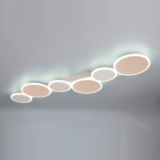 Plafoniera led 34w cct 2700k 6500k con telecomando caffe beige caldo a dischi sovrapposti