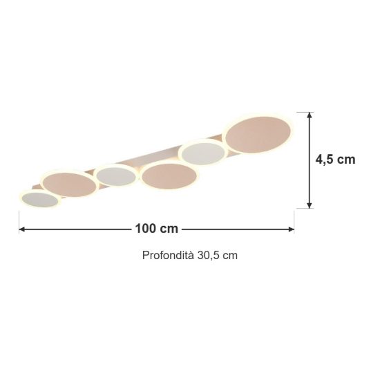 Plafoniera led 34w cct 2700k 6500k con telecomando caffe beige caldo a dischi sovrapposti