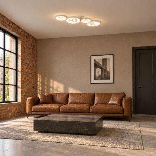 Plafoniera led 37w 4000k per soggiorno moderna a 4 cerchi bianca con decori a gemme trasparenti