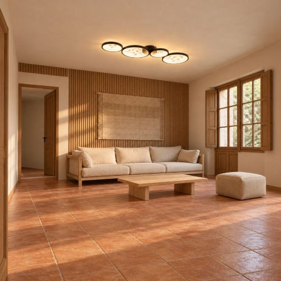 Plafoniera led 37w 3000k per soggiorno moderna a 4 cerchi nera con decori a gemme trasparenti