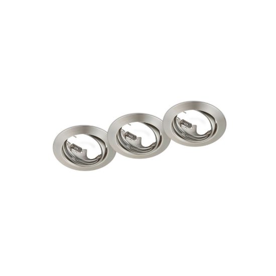 Set 3 faretti da incasso per cartongesso orientabili rotondi nichel opaco