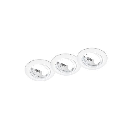 Set 3 faretti da incasso per cartongesso orientabili rotondi bianchi