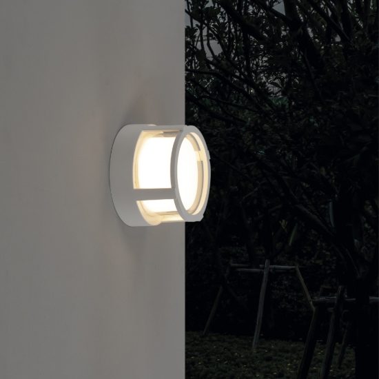 Plafoniera da esterno moderna tonda bianca led 15w cct 2700k 3300k 4000k ip65