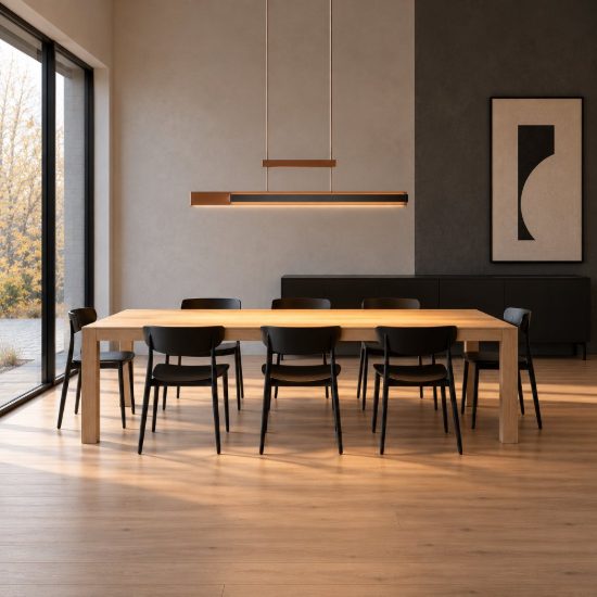 Lampadario a sospensione led 48w cct 2700k 6000k per sala da pranzo moderno lineare nero caffe