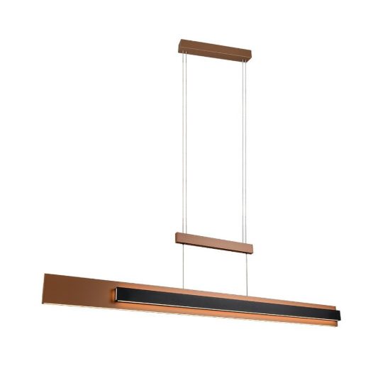 Lampadario a sospensione led 48w cct 2700k 6000k per sala da pranzo moderno lineare nero caffe