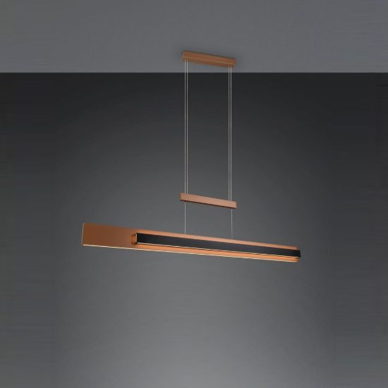 Lampadario a sospensione led 48w cct 2700k 6000k per sala da pranzo moderno lineare nero caffe