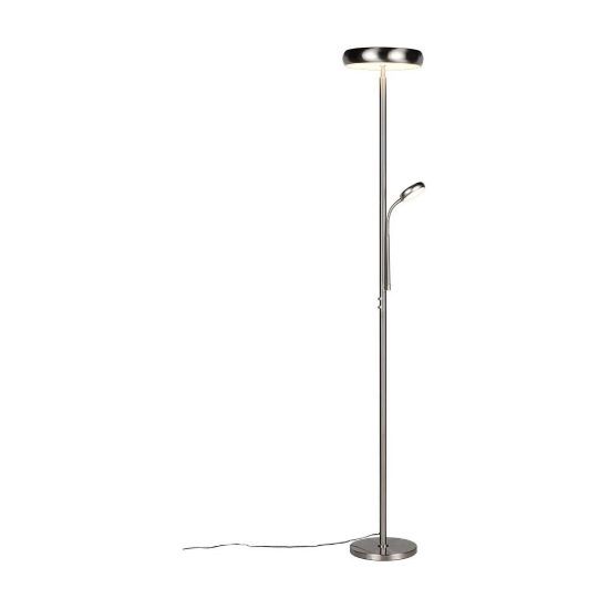 Piantana led 23w cct 3000k 4000k 6500k con telecomando nichel opaco con lampada da lettura