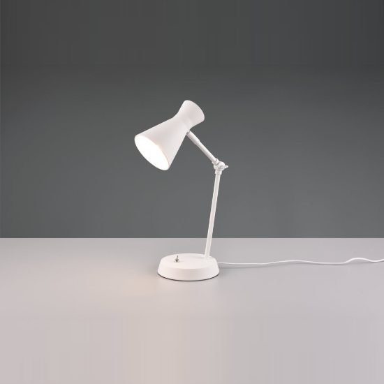 Lampada da tavolo per soggiorno moderna bianca con paralume a doppio cono