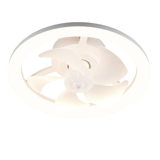 Ventilatore da soffitto con luce led 22w cct 2700k 6500k con telecomando rotondo bianco per max 13mq