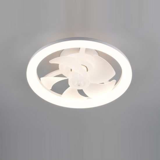 Ventilatore da soffitto con luce led 22w cct 2700k 6500k con telecomando rotondo bianco per max 13mq