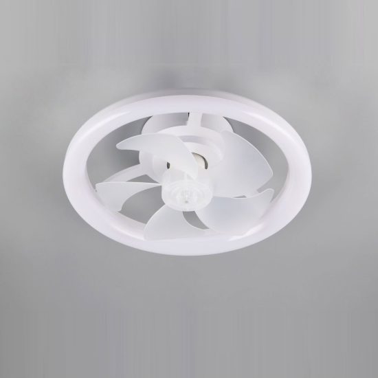 Ventilatore da soffitto con luce led 22w cct 2700k 6500k con telecomando rotondo bianco per max 13mq
