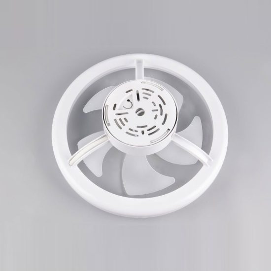 Ventilatore da soffitto con luce led 22w cct 2700k 6500k con telecomando rotondo bianco per max 13mq