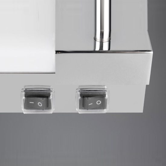 Applique per specchio da bagno led 6,5w cct 2300k 3000k 4000k ip44 lineare cromo con 2 faretti