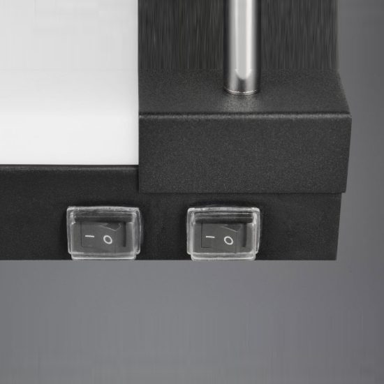 Applique per specchio da bagno led 9w cct 2300k 3000k 4000k ip44 moderna lineare nera con 2 faretti