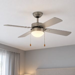 Eglo gelsina ventilatore da soffitto con luce nichel fino a 20mq
