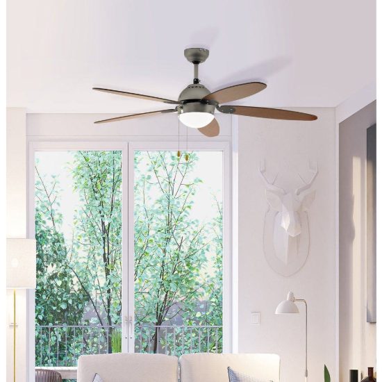 Eglo susale ventilatore da soffitto con luce nichel oltre 20mq