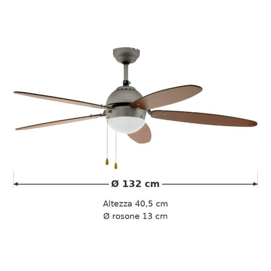 Eglo susale ventilatore da soffitto con luce nichel oltre 20mq