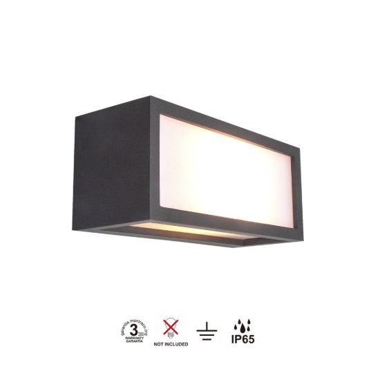 Applique per esterno ip65 rettangolare grigio antracite