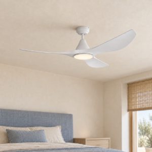 Eglo portsea ventilatore da soffitto dc con luce led 19w cct 3000k 4000k 5000k con telecomando bianco oltre 20mq