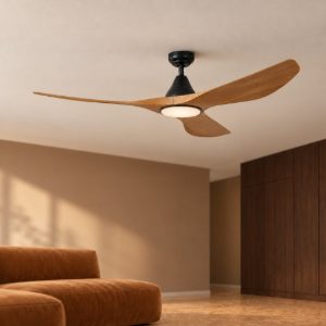 Eglo portsea ventilatore da soffitto dc con luce led 19w cct 3000k 4000k 5000k con telecomando nero noce oltre 20mq