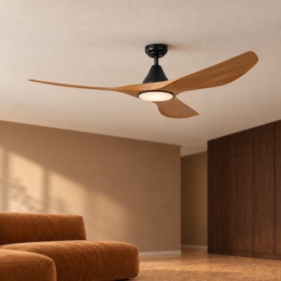 Eglo portsea ventilatore da soffitto dc con luce led 19w cct 3000k 4000k 5000k con telecomando nero noce oltre 20mq