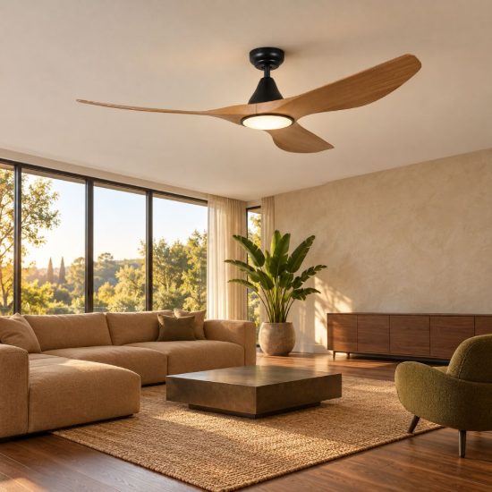 Eglo portsea ventilatore da soffitto dc con luce led 19w cct 3000k 4000k 5000k con telecomando nero noce oltre 20mq