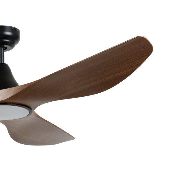 Eglo portsea ventilatore da soffitto dc con luce led 19w cct 3000k 4000k 5000k con telecomando nero noce oltre 20mq