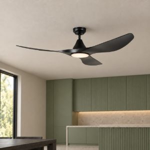 Eglo portsea ventilatore da soffitto dc con luce led 19w cct 3000k 4000k 5000k con telecomando nero oltre 20mq
