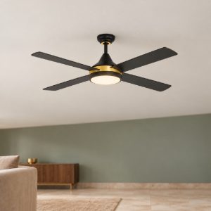 Eglo trinidad ventilatore da soffitto con luce led 19w cct 3000k 4000k 5000k con telecomando nero ottone oltre 20mq