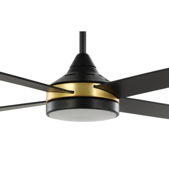 Eglo trinidad ventilatore da soffitto con luce led 19w cct 3000k 4000k 5000k con telecomando nero ottone oltre 20mq