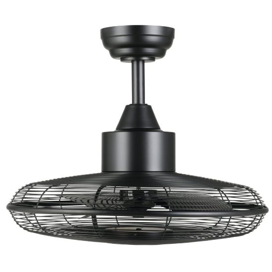 Eglo igeldo ventilatore da soffitto a gabbia con luce led 15w cct 3000k 4000k 5000k con telecomando nero fino a 20mq