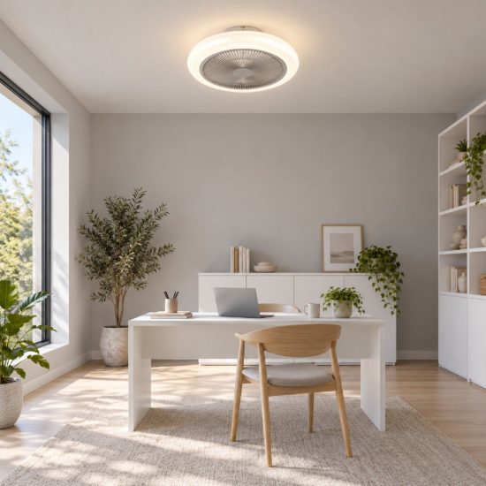 Eglo kostrena ventilatore da soffitto con luce led 25,5w cct 2700k 6500k con telecomando bianco grigio fino a 20mq