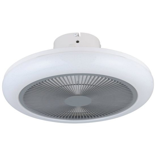 Eglo kostrena ventilatore da soffitto con luce led 25,5w cct 2700k 6500k con telecomando bianco grigio fino a 20mq