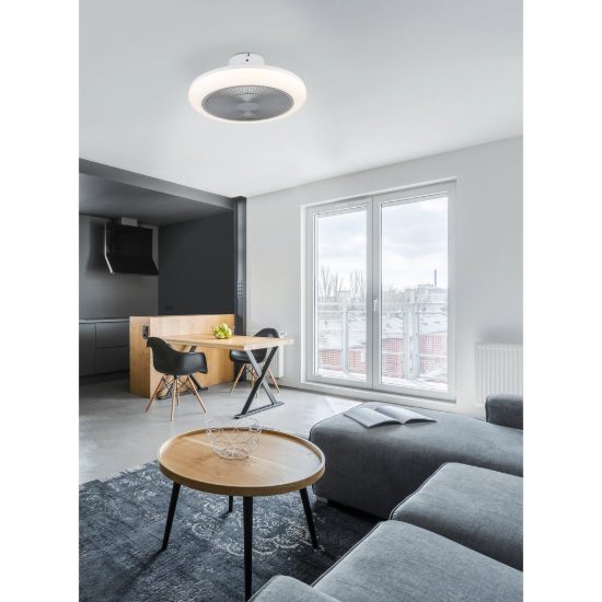 Eglo kostrena ventilatore da soffitto con luce led 25,5w cct 2700k 6500k con telecomando bianco grigio fino a 20mq