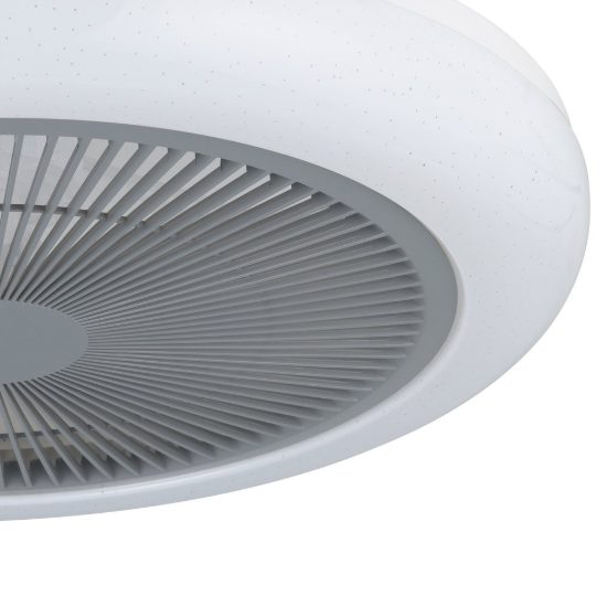 Eglo kostrena ventilatore da soffitto con luce led 25,5w cct 2700k 6500k con telecomando bianco grigio fino a 20mq