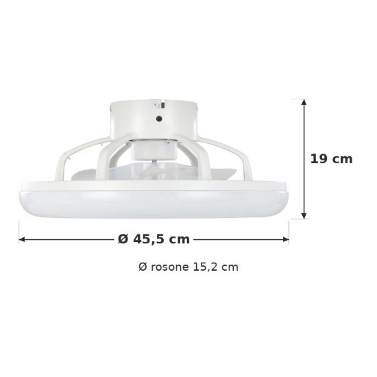 Eglo kostrena ventilatore da soffitto con luce led 25,5w cct 2700k 6500k con telecomando bianco grigio fino a 20mq