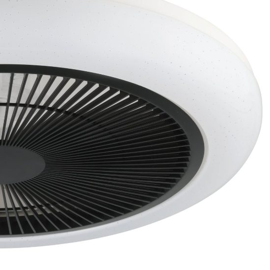 Eglo kostrena ventilatore da soffitto con luce led 25,5w cct 2700k 6500k con telecomando bianco nero fino a 20mq