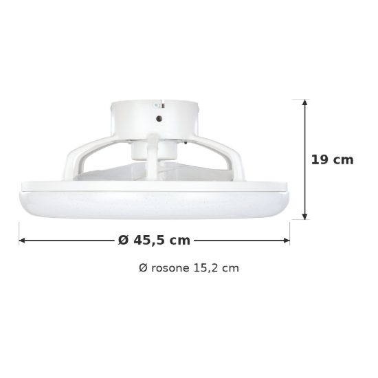 Eglo kostrena ventilatore da soffitto con luce led 25,5w cct 2700k 6500k con telecomando bianco nero fino a 20mq