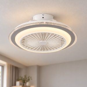 Eglo albufeira ventilatore da soffitto con luce led 25,5w cct 2700k 6500k con telecomando bianco grigio fino a 20mq