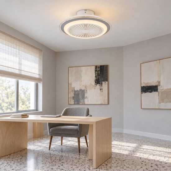 Eglo albufeira ventilatore da soffitto con luce led 25,5w cct 2700k 6500k con telecomando bianco grigio fino a 20mq