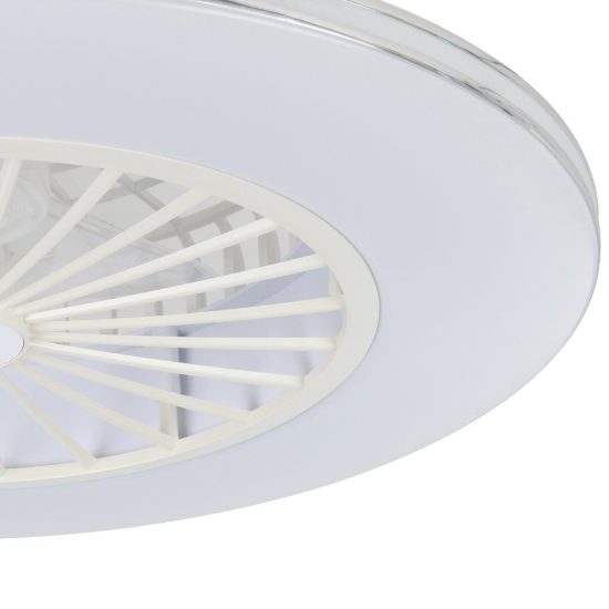 Eglo lovisca ventilatore da soffitto con luce led 37,8w cct 2700k 6500k con telecomando bianco argento fino a 20mq