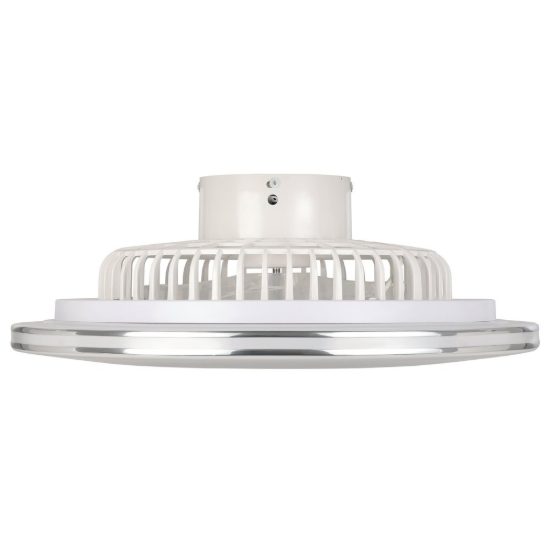 Eglo lovisca ventilatore da soffitto con luce led 37,8w cct 2700k 6500k con telecomando bianco argento fino a 20mq