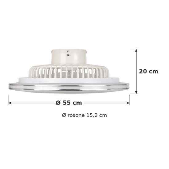 Eglo lovisca ventilatore da soffitto con luce led 37,8w cct 2700k 6500k con telecomando bianco argento fino a 20mq