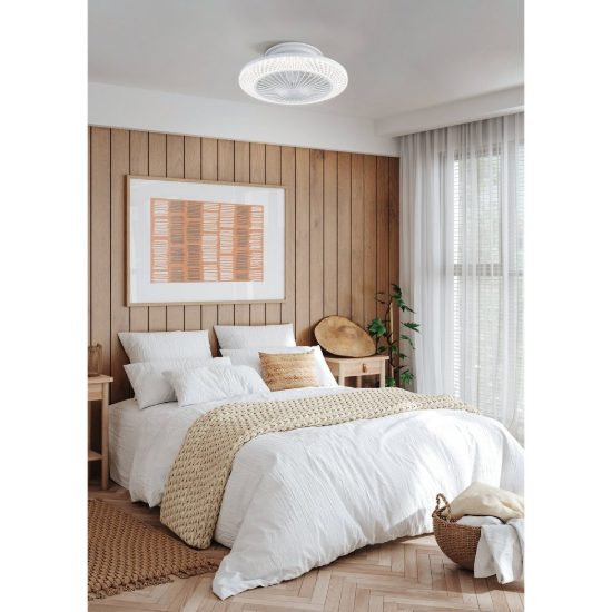 Eglo malinska ventilatore da soffitto con luce led 37,8w cct 2700k 6500k con telecomando bianco fino a 20mq