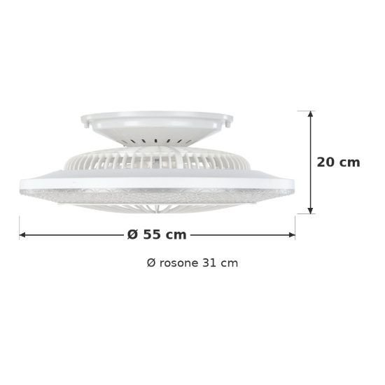 Eglo malinska ventilatore da soffitto con luce led 37,8w cct 2700k 6500k con telecomando bianco fino a 20mq