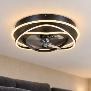 Eglo namori ventilatore da soffitto con luce led 36w cct 2700k 6500k dimmerabile con telecomando nero fino a 20mq