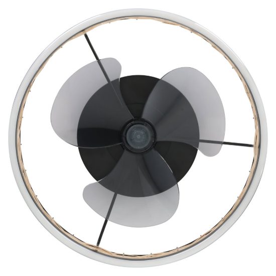 Eglo frana ventilatore da soffitto con luce led 28w cct 2700k 6500k con telecomando nero fino a 20mq