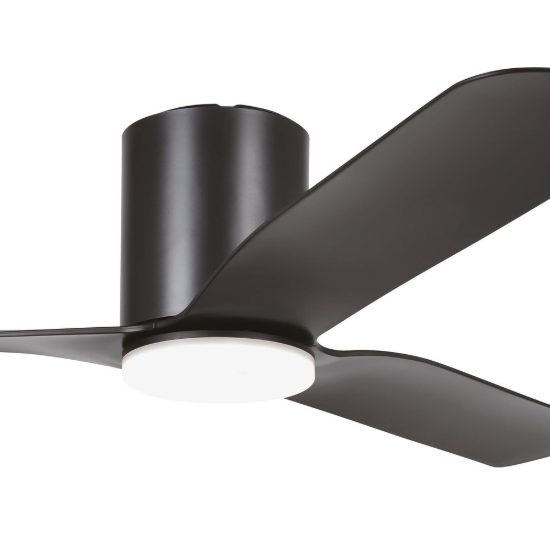Eglo kawana ventilatore da soffitto dc con luce led 17w cct 3000k 4000k 5000k con telecomando nero oltre 20mq